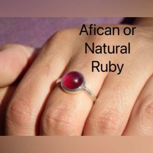 Vintage 925 Silver and Red Gemstone Ring Size 7 - Picture 12 of 14